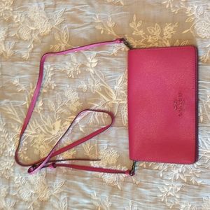 Coach crossbody fuchsia leather